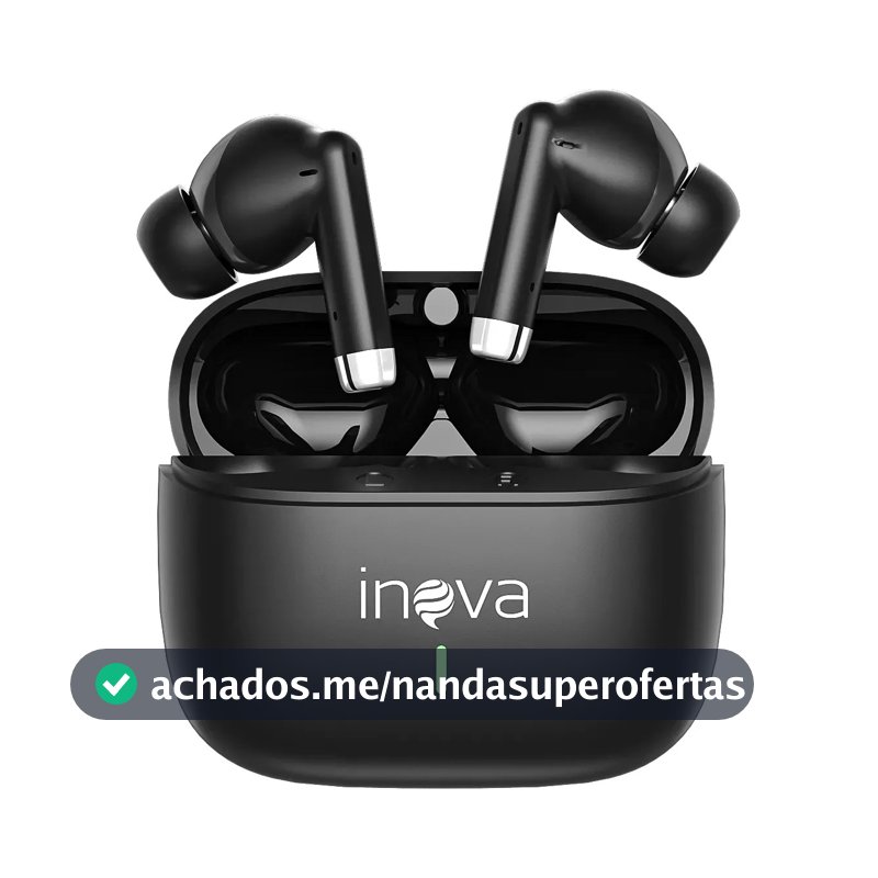 Fone De Ouvido Sem Fio Bluetooth 5.3 Tws Intra-auricular 50h Fone De Ouvido Bluetooth Sem Fio Tws Bateria De Longa Duração Cor Preto, Inova