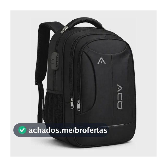 Mochila Notebook Cabo De Aço - Cabo Usb/fone Ouvido Imperm.