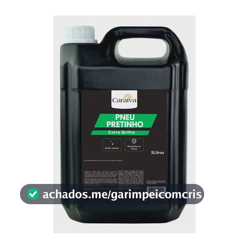 Pretinho para Pneu Extra Brilho Intenso Fácil aplicação 5 Litros Automotivo Estética Automotiva Lava Jato