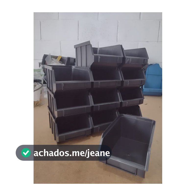 Gaveteiro Bin No4 12 Pçs Organiza Caixa Parafuso Prateleira Preto