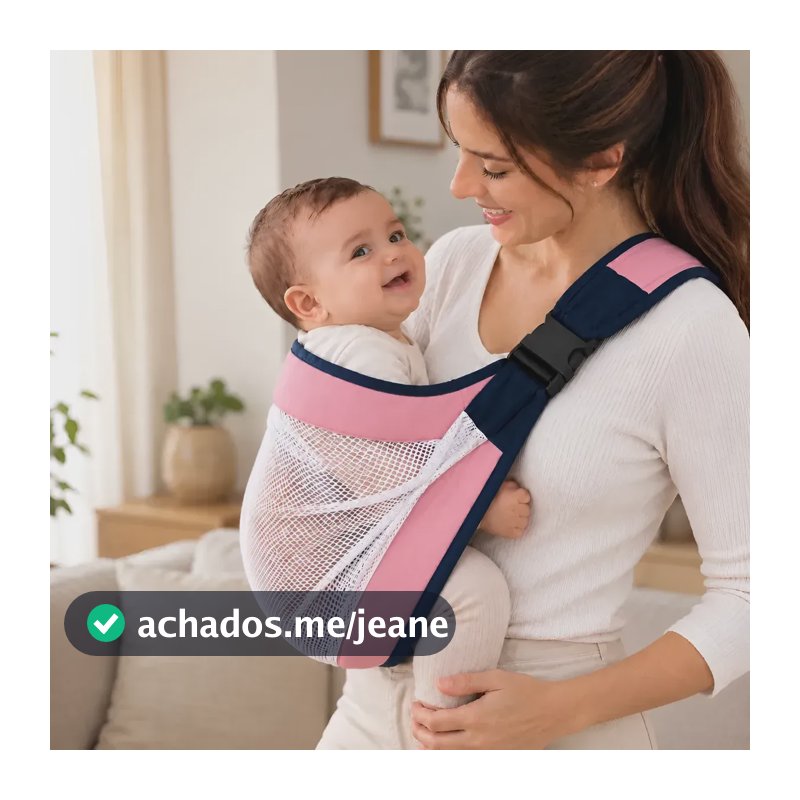 Sling Levar Bebe Ajustável Ergonômico Recém Nascido Canguru  Rosa Único