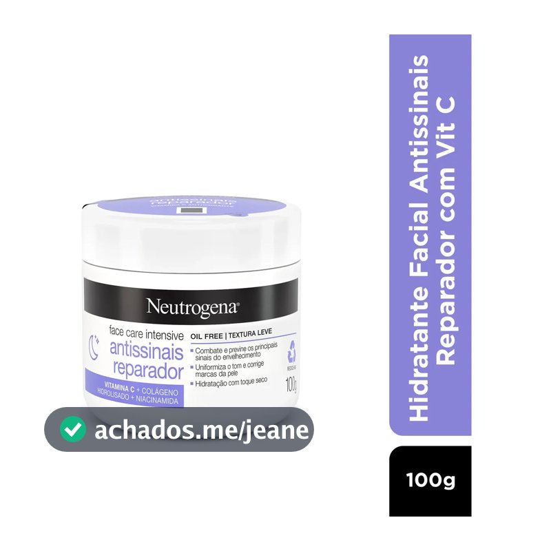 Hidratante Facial Antissinais Reparador Neutrogena Face Care Intensive, 100g