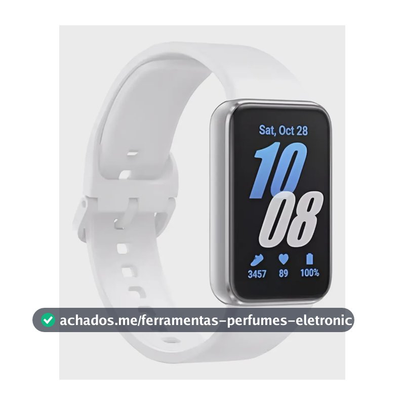 Capa amolada para Samsung Galaxy Fit 3 Sport R390 com tela de 1,6 toque, malha branca, moldura branca, moldura prateada, malha com design de malha
