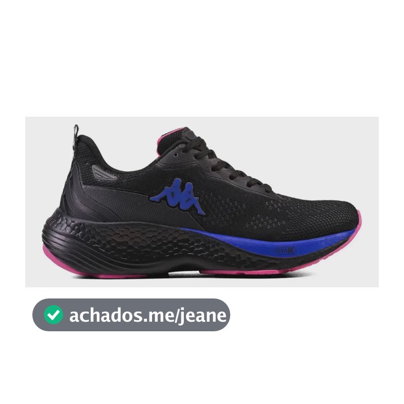 Tênis Kappa Pulse Rx Unissex Corrida Dia A Dia Preto/azul 36 Br