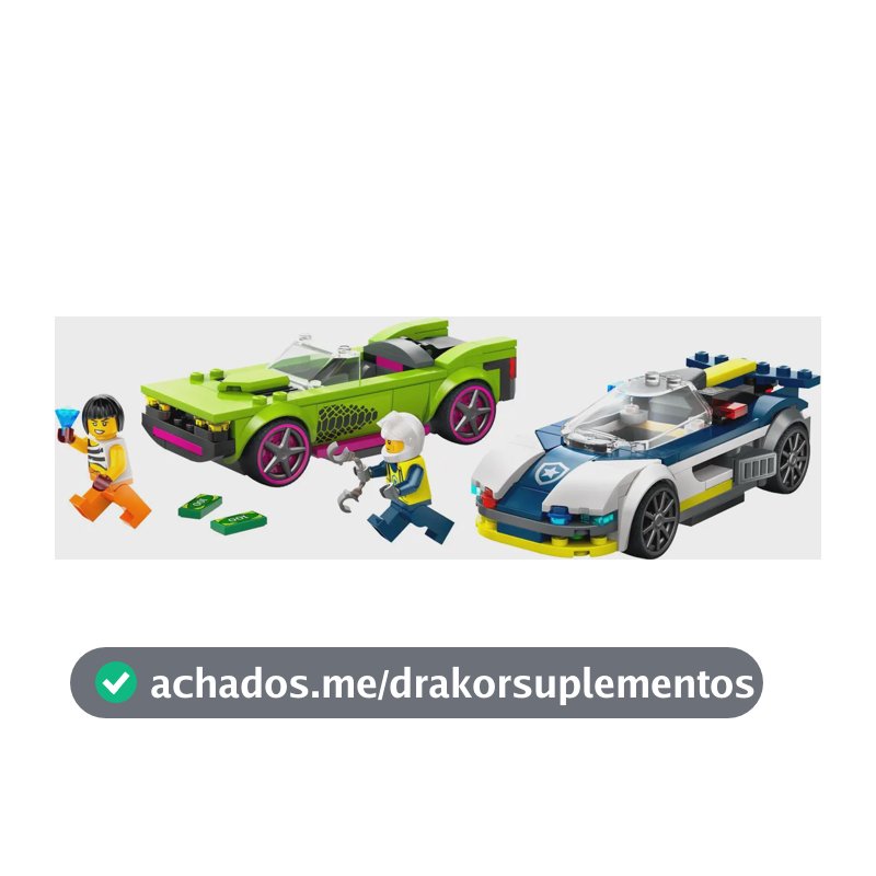 Carro de polícia Lego City 60415 e poderoso carro esportivo