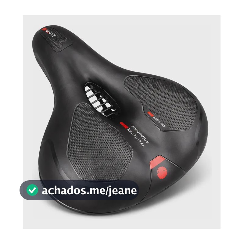 Selim MTB Vazado Antiprostático Gel Galera Da Bike Fita Refletiva