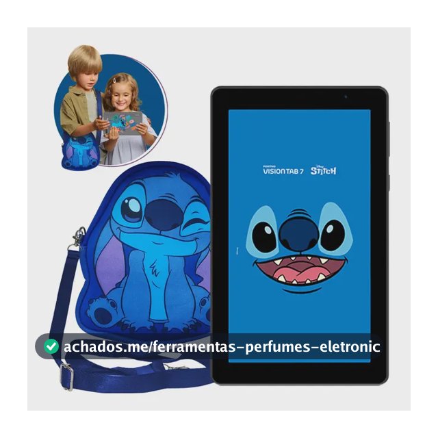 Tablet Positivo Vision Tab 7 Stitch, 64 Gb, 3 Gb Ram, Tela 7  Ips, Android 14 Go, Com Capa E Mochila Preto
