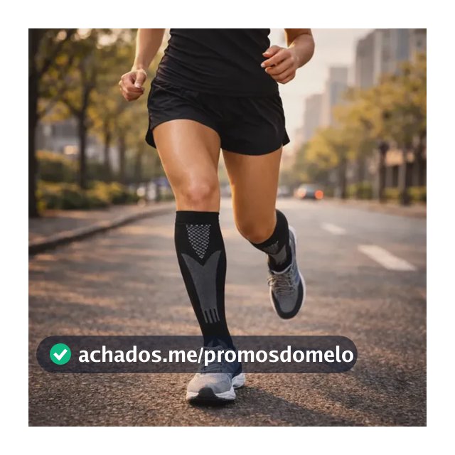 Meia De Compressão Esportiva Cano Alto 3/4 Corrida Ciclismo