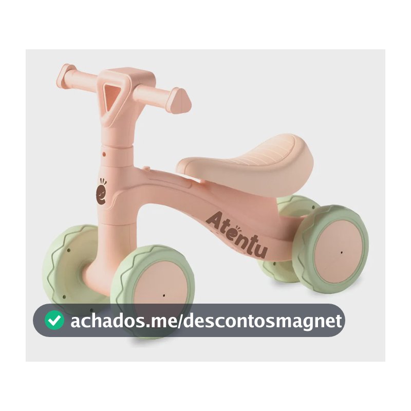 Bicicleta De Equilíbrio Infantil Andador Sem Pedal 4 Rodas Rosa