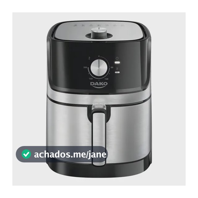 Fritadeira Air Fryer Dako 5 Litros Preto/inox Com Painel Analógico E Potência De 1700w 127v