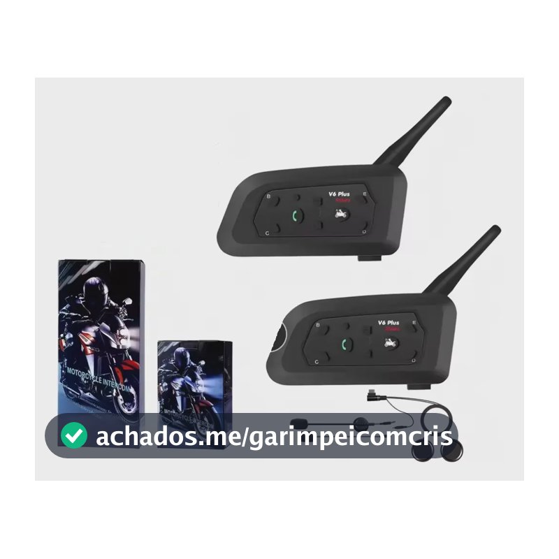 Intercomunicador Capacete V6 Plus Bluetooth Comunicador 2pcs