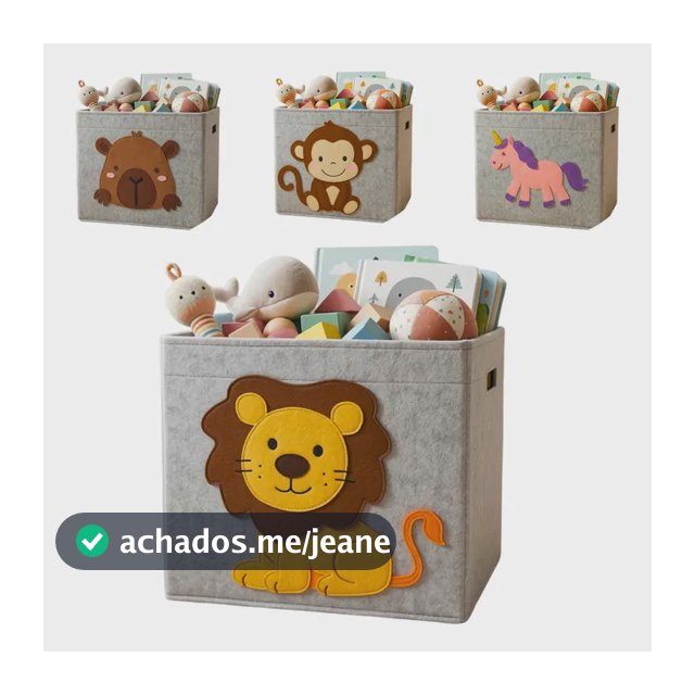 Cesto Organizador Dobrável Brinquedos Multiuso Infantil Leão