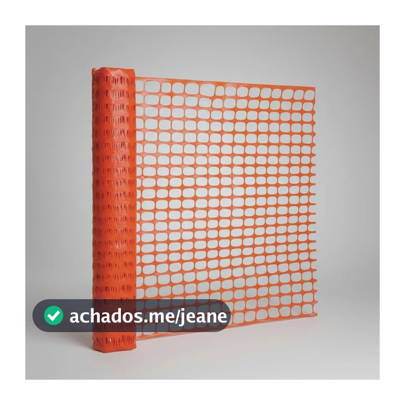 Tela Sinalização Tapume Extrusada Laranja 1,20x50m