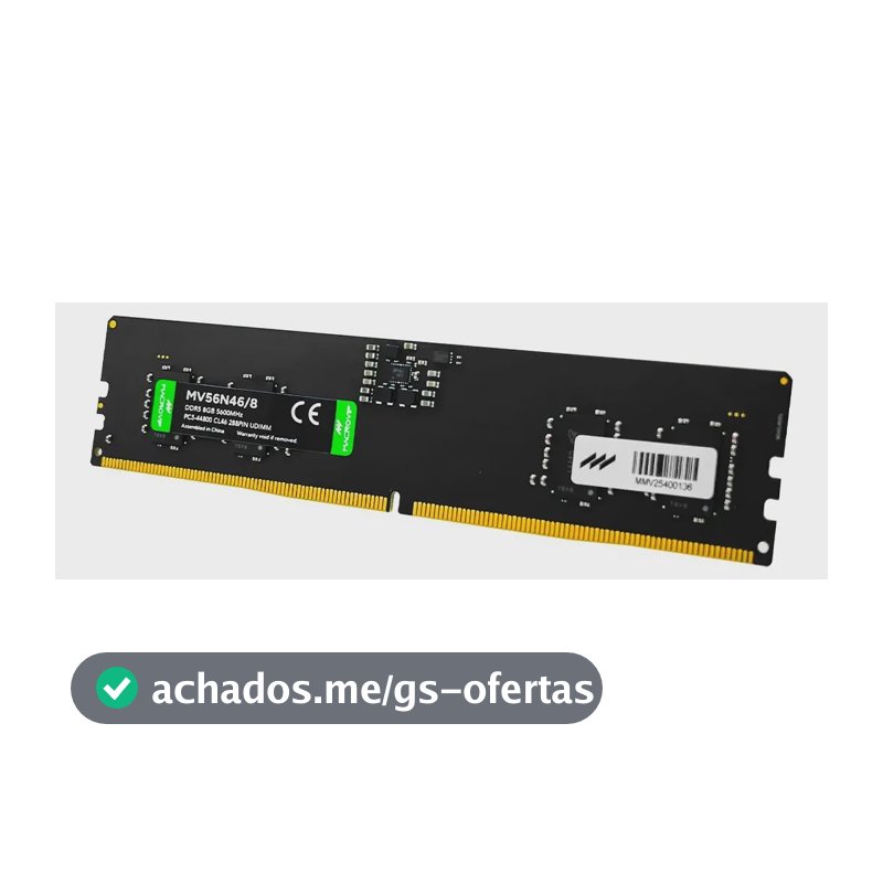 Memoria Pc Macrovip 8gb 5600mhz Ddr5 288pin Udimm Mv56n46/8