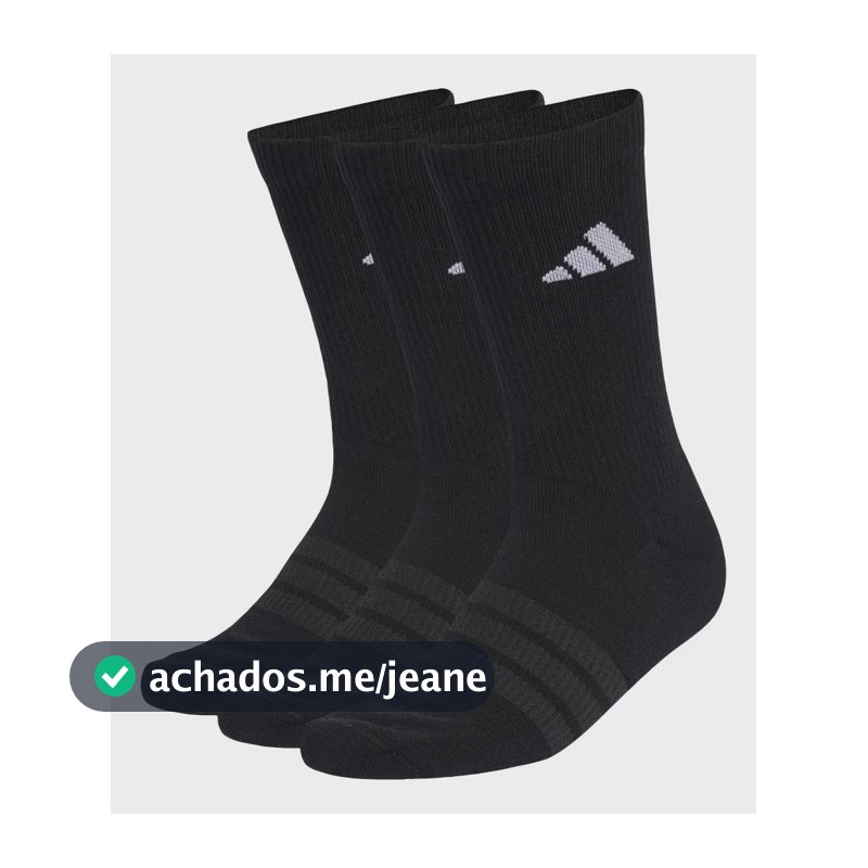 Meias Esportivas Acolchoadas 3 Pares adidas Preto / Black / Black / White P