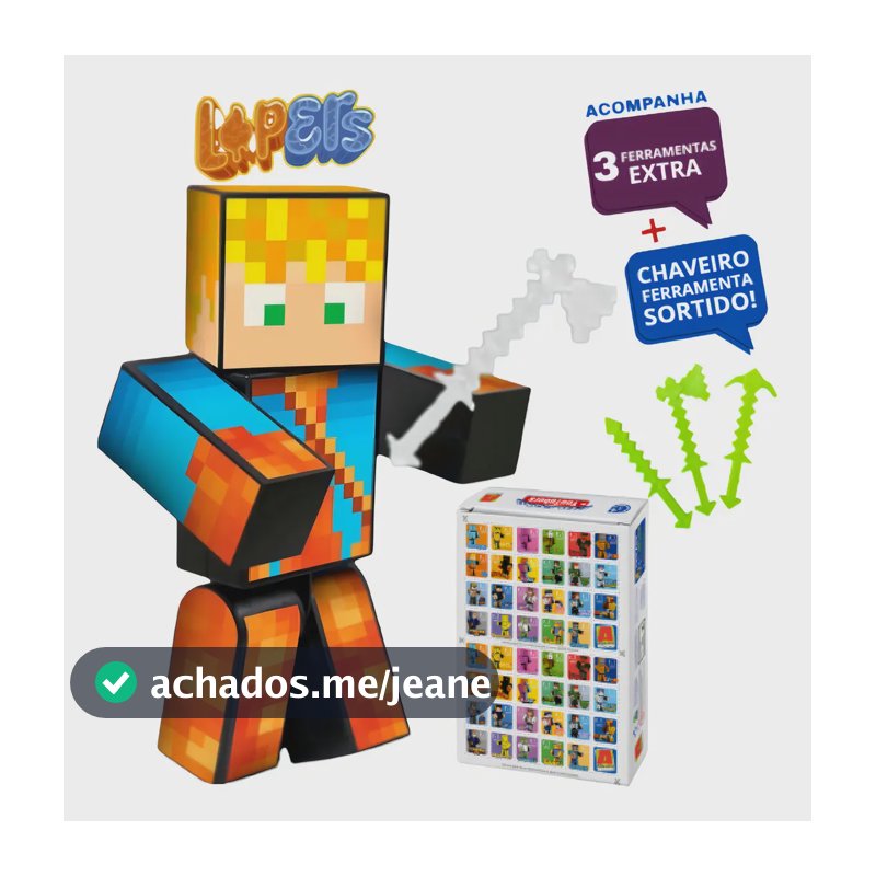 Boneco Articulado Lopers 15cm Algazarra Brinquedos Gamer Skin Com Acessórios