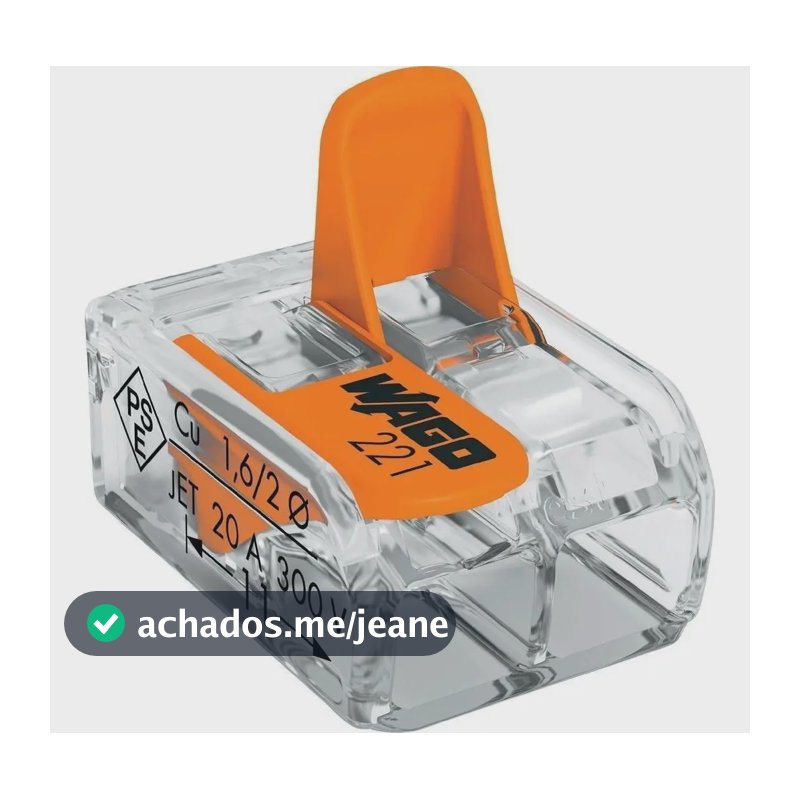 Kit 10x Conector Compacto Emenda 2 Fios Modelo 221-412 Wago