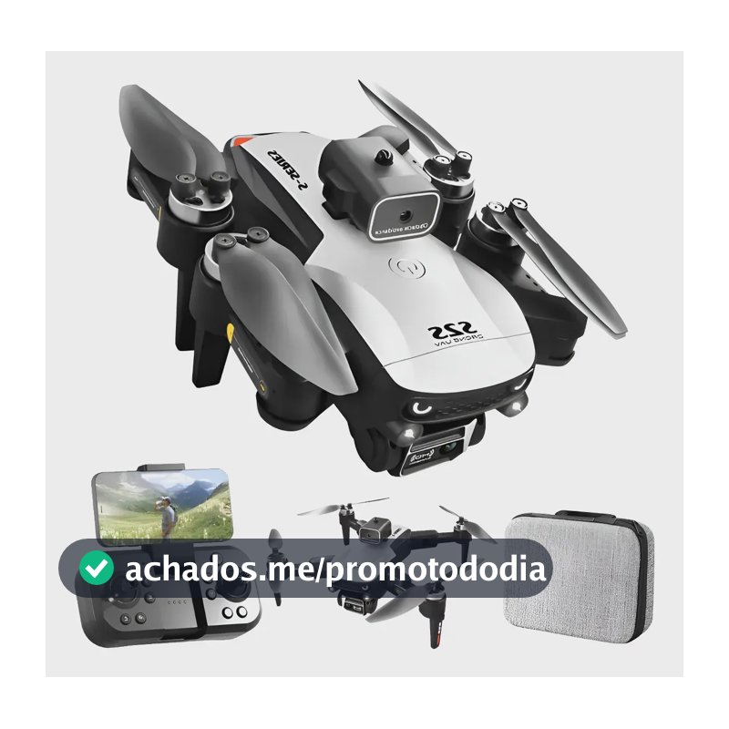 Drone S2s Profissional Câmera Hd Motor Brushless Novo 2024 Preto