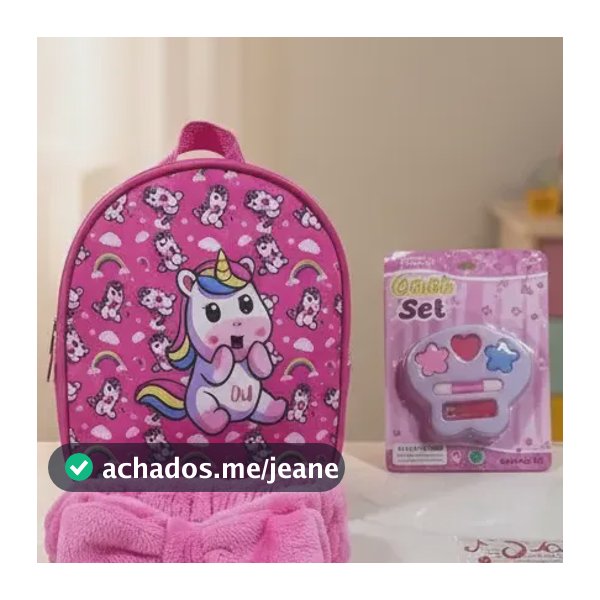 Kit De Maquiagem Infantil Crianca Unicornio Relogio Mochila