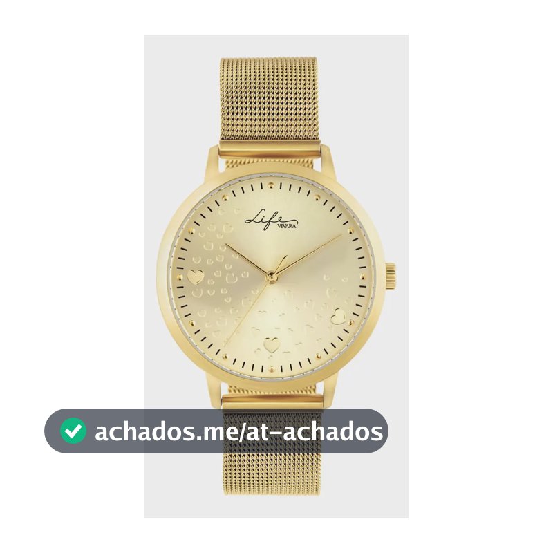 Relógio Life Amor Feminino Aço Dourado