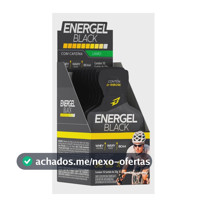 Energel Black 10 Sachês Gel Energético - Bodyaction Sabor Limonada