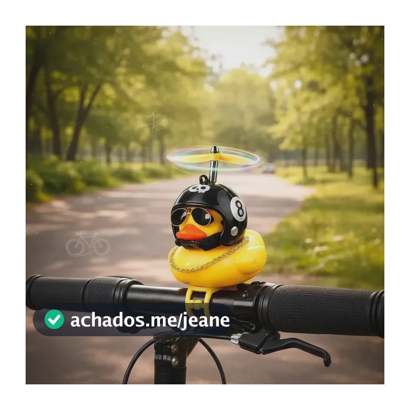 Buzina Patinho Bicicleta Guidão Bike Moto Infantil Decorativa Luz Led Hélice Borracha Resistente Fixação Universal Fácil Instalação Ponte Lar Utilidades