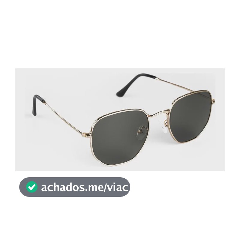 Óculos De Sol Saint Germain Dourado Harbor Aviador Uv400 Lente Preto Desenho Espelho