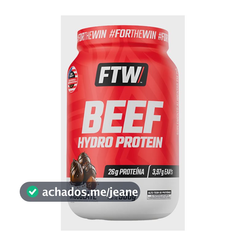 Proteína Beef Hydro Protein Hidrolisada Zero Lactose Sabor Chocolate FTW