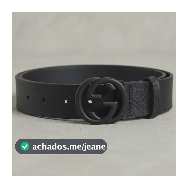 Cinto Gucci Gg Invertido Unissex Preto Couro Sintético Full Preto 115 Preta