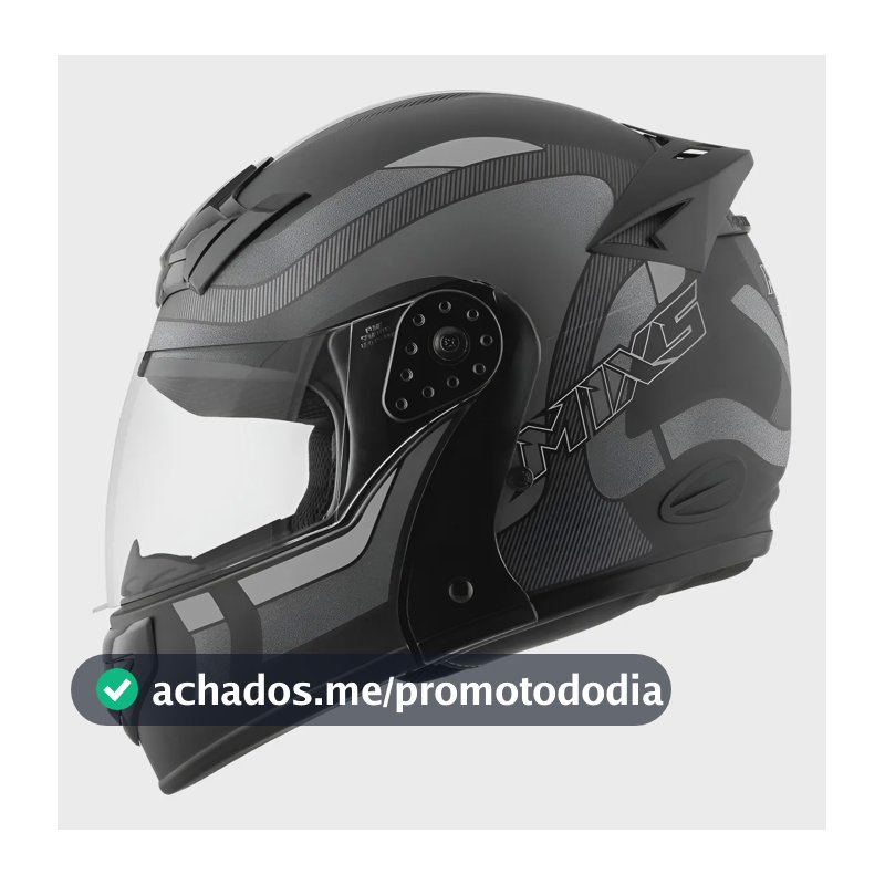 Capacete Escamoteável Mixs Gladiator Articulado Cor Preto/grafite/cinza Desenho Delta Tamanho Do Capacete 58