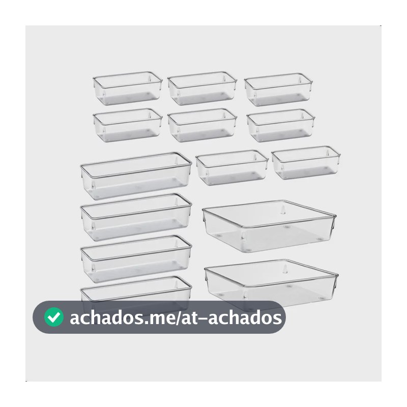 Kit Organizadores Com 14 Multiuso Gavetas Empilhavel