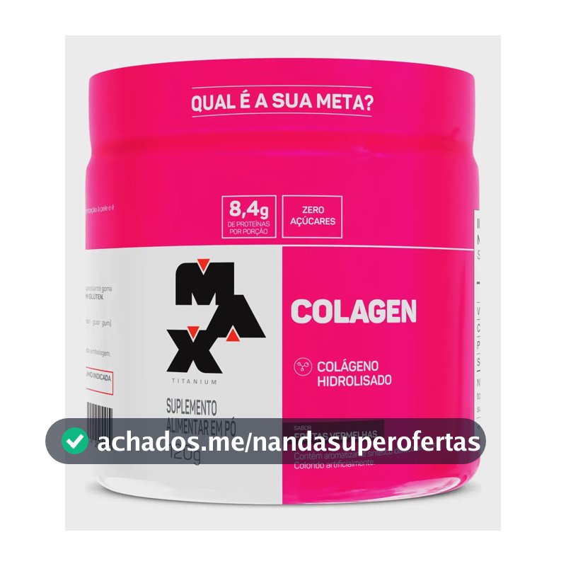 Colageno Hidrolisado Sabor Frutas Vermelha Max Titanium 120g Sabor Frutas Vermelhas