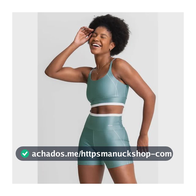 Conjunto Feminino Academia Shorts E Top Alcinha Fitness Verde Liso P