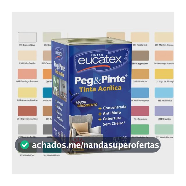 Tinta Acrílica Eucatex Peg e Pinte Branca Gelo Fosca de 18 Litros