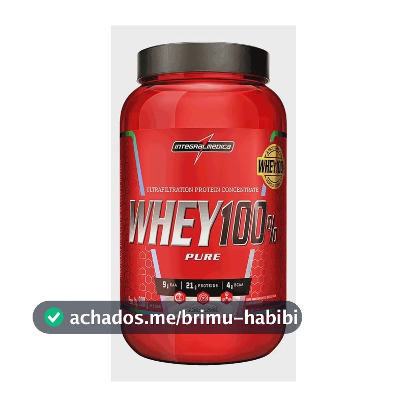 Whey 100% Pure Pote 900g Morango Integralmédica Morango