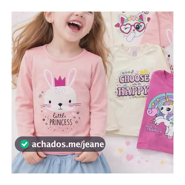 Kit 5 Blusas Infantil Menina Manga Longa Tam 04-08 Inverno