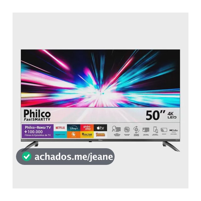Smart Tv Philco 50'' Roku Tv 4k Led Processador Quad Core P50crb