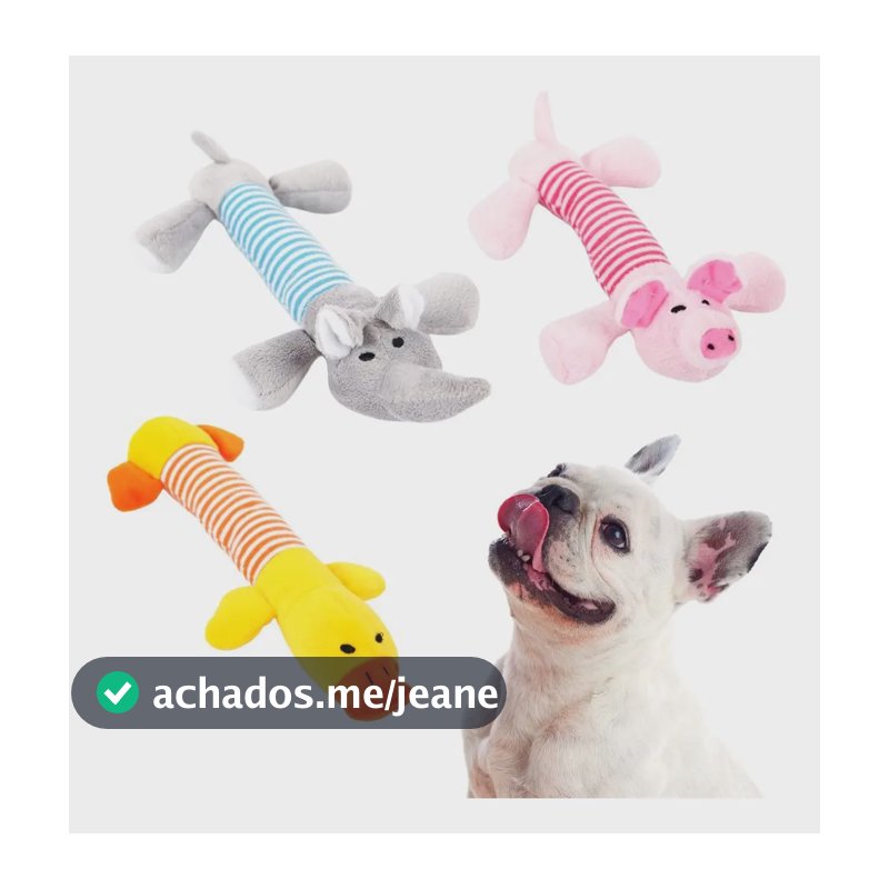 Kit 3 Pelúcias Para Cães Mordedor Pet Brinquedo Cachorro