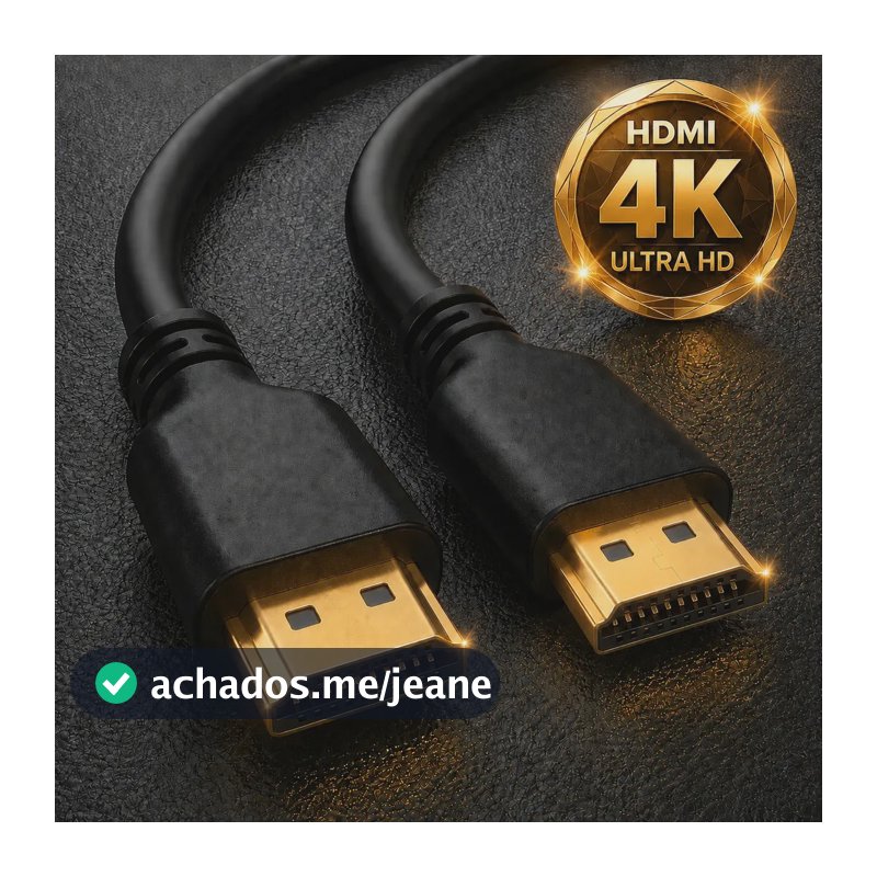 Cabo Hdmi 1m 2.0 4k Ultra Hd 18gbps 60hz Alta Velocidade Áudio E Vídeo Hdr Compatível Com Tv Box Monitor Notebook Pc Projetor Video Game Conector Revestido Blindado Reforçado Brasiliana Tech