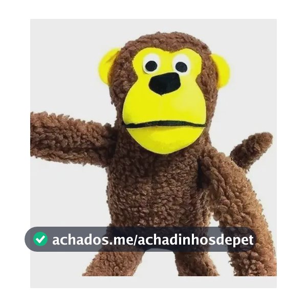 Mordedor Pelúcia Macaco Mais Dog Para Cão Com Apito 40cm Marrom