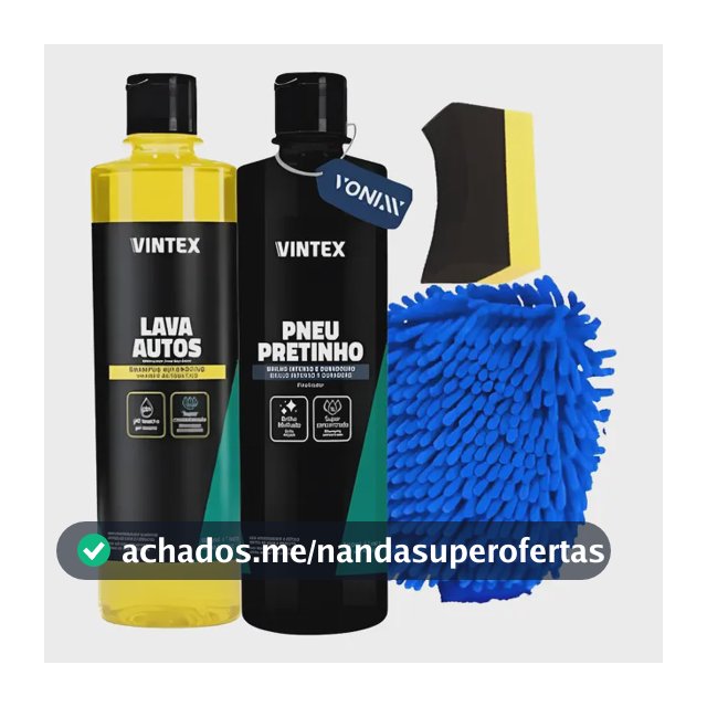 Kit Lava Autos Pneu Pretinho 500 Ml Luva De Lavagem