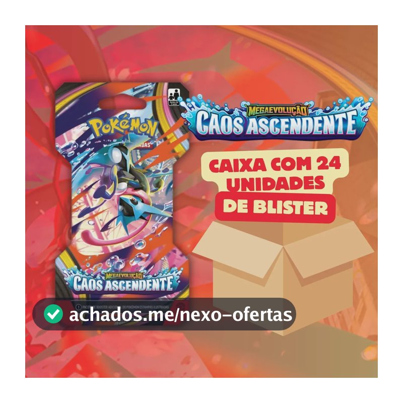 Pokémon Tcg Cx/lacrada Blister Unitário Megaevolução 24unid Caos Ascendente Português