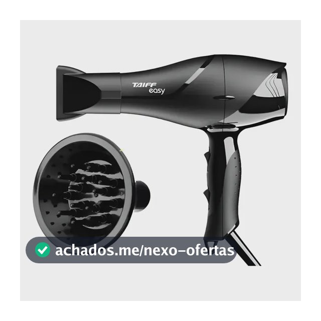 Secador E Difusor Cachos Taiff Easy Motor Profissional 1700w