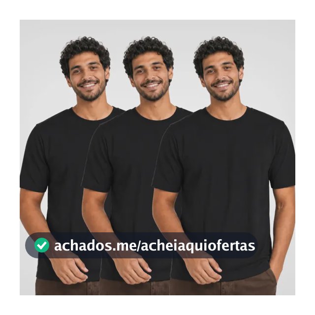 Kit 3 Camisetas Básica Masculina Unissex Lisa 100% Algodão