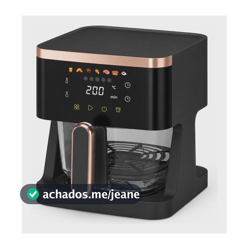 Fritadeira Elétrica Air Fryer De Vidro 6l Digital Touch Preto 127v