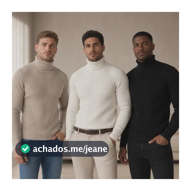 Kit 3 Blusa Cacharrel Gola Alta Masculina Inverno Estiloso
