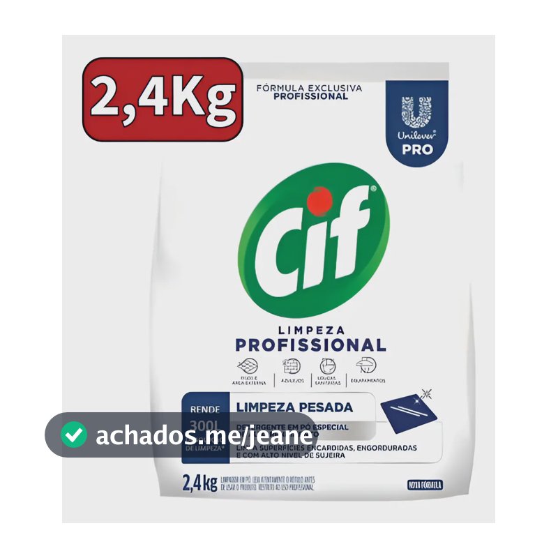 Sabão Em Pó Cif  2,4kg Lava Roupas Limpeza Profissional