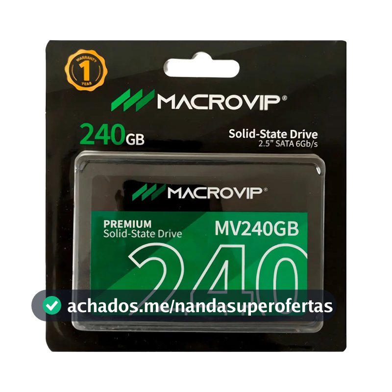 SSD Interno Macrovip Premium Mv240gb 240gb Preto - NOVO LACRADO