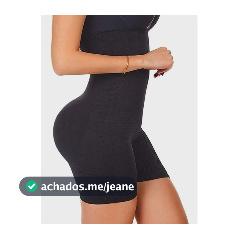 Cinta Modeladora Shortinho Confortável 4 Barbatanas Comprime Cor Preto Tamanho G/gg 46,48,50,52
