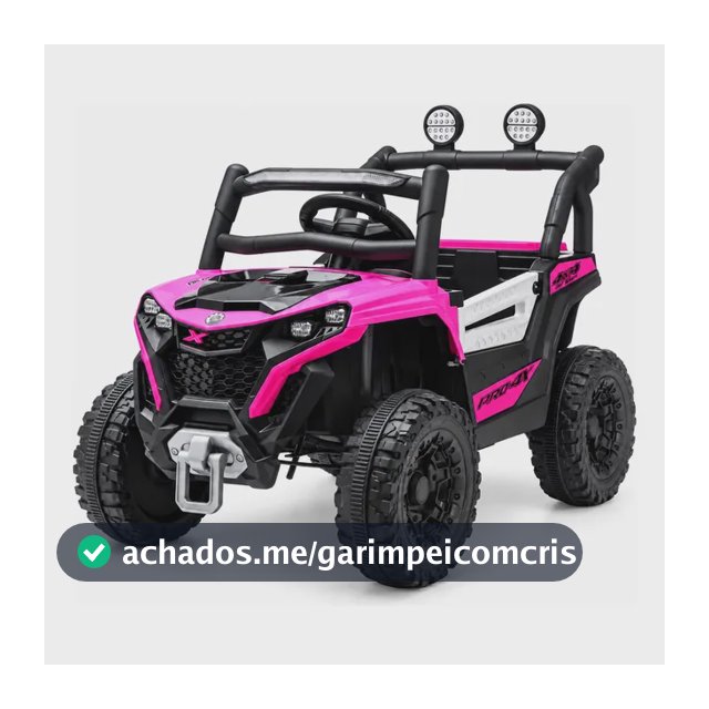 Carrinho Mini Utv Infantil 12v Com Controle Luz E Som Rosa